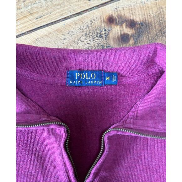 Mens Polo Ralph Lauren Mauve 1/4 Zip Long Sleeve Sweatshirt Pullover Size M - Picture 2 of 6